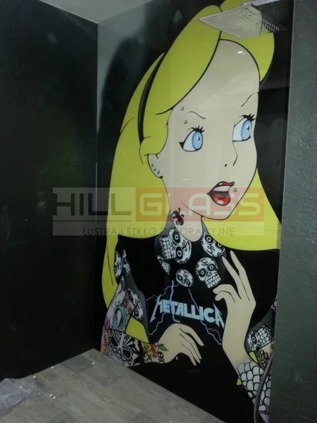 Panel szklany grafika alicja strefa prysznica czestochowa — realizacja HILLGLASS